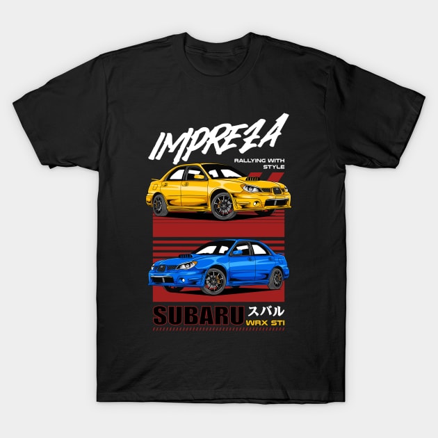Impreza WRX Rally Car T-Shirt by milatees